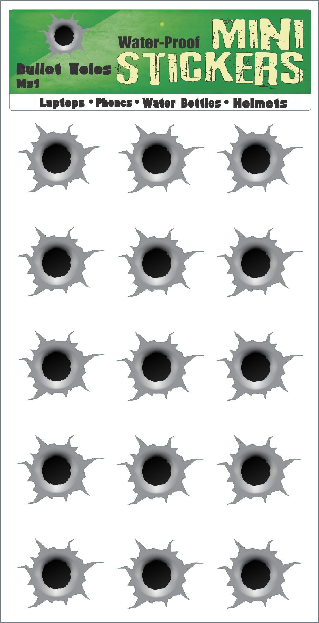 Bullet Holes - Sticker Sets - 15-Pack
