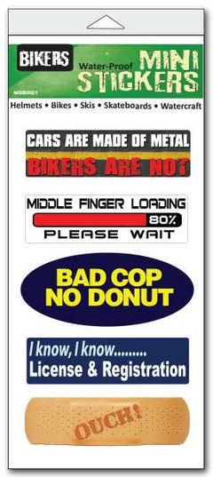 Set Of 5 'Biker'' Mini Stickers - Funny Stickers
