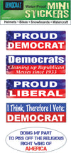 Set of 5 'Democrat' mini Sticker-s -  -  Mini-Sticker- Set Mini-Sticker-SetSet of   Democrat mini stickers- sticker setmini, set, small