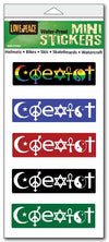 Coexist mini Sticker-s - Set of 5 - Size 1" x 3" each -  Mini Sticker-s MiniSticker-sSet of  Coexist mini stickers- sticker setmini, set, small