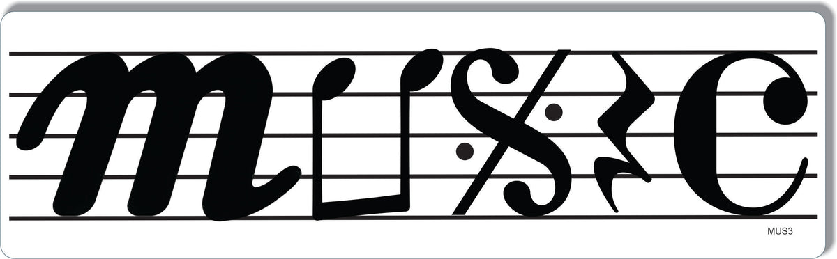Music Using Symbols - Inspirational Bumper Sticker, Car Magnet