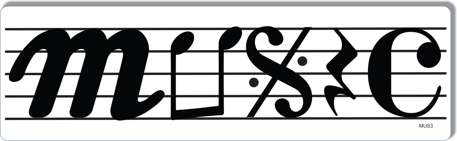 Music Using Symbols - Inspirational Bumper Sticker, Car Magnet