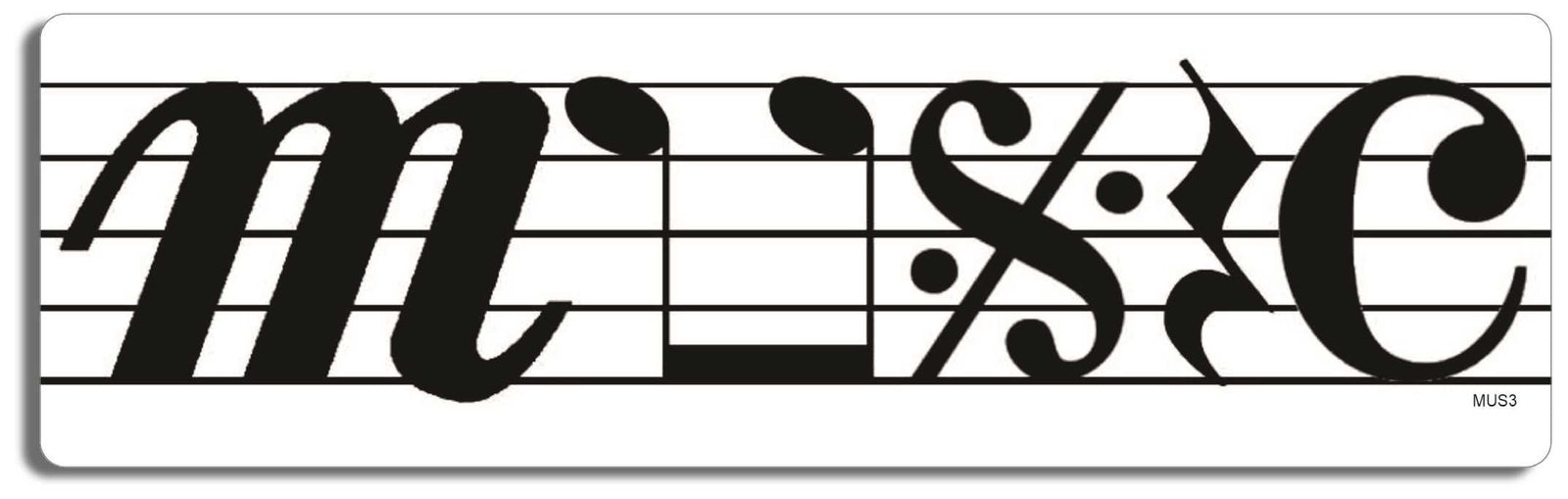 Music Using Symbols - 3" x 10" Bumper Sticker--Car Magnet- -  Decal Bumper Sticker-funny Bumper Sticker Car Magnet Music Using Symbols-   Decal for cars music