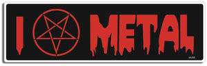 I (love, satan symbol instead if heart) Metal - 3" x 10" Bumper Sticker--Car Magnet- -  Decal Bumper Sticker-funny Bumper Sticker Car Magnet I (love, satan symbol instead if-  Decal for cars music