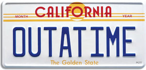 OUTATIME License Plate Back to the Future Tribute Bumper Sticker, Car Magnet Humper Bumper