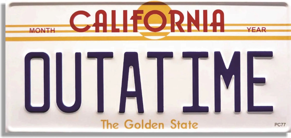 OUTATIME License Plate Back to the Future Tribute Bumper Sticker, Car Magnet Humper Bumper