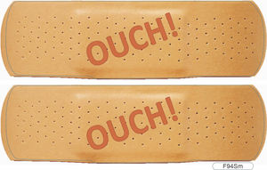 Ouch! Band-Aid - Contoured Funny Car Stickers, Phone Stickers Humper Bumper