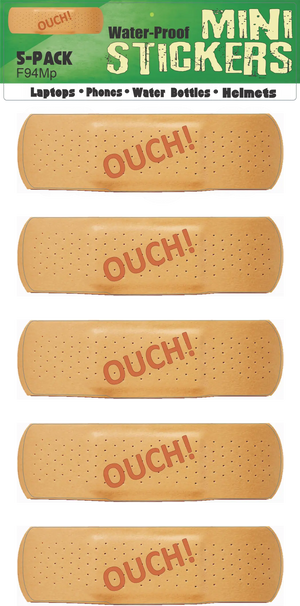 Ouch! Band-Aid - Contoured Funny Car Stickers, Phone Stickers Humper Bumper