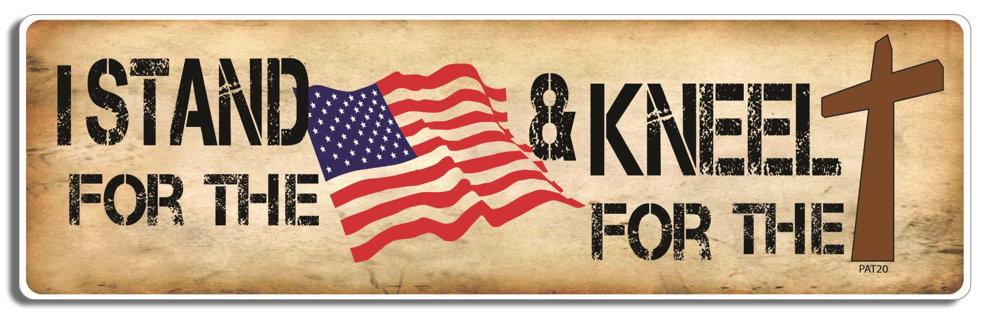 I stand for the flag and kneel for the cross -  3" x 10" Bumper Sticker--Car Magnet- -  Decal Bumper Sticker-patriotic Bumper Sticker Car Magnet I stand for the flag and kneel for-  Decal for cars4th july, american flag, christian, cross, crucifix, jesus, love america, love usa, patriot, patriotic, stars and stripes