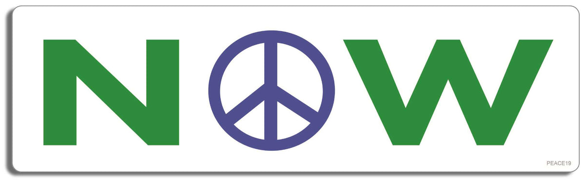 NOW - 3" x 10" Bumper Sticker--Car Magnet- -  Decal Bumper Sticker-peace Bumper Sticker Car Magnet NOW-  Decal for carsliberal, peace, political