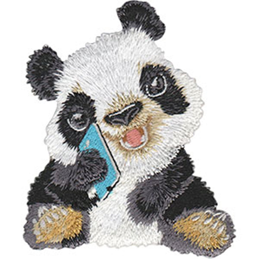 thumbnail image 2 of Panda Applique Patch, 1.75" (Iron On) | Animal Badges | Bears 2 of 12