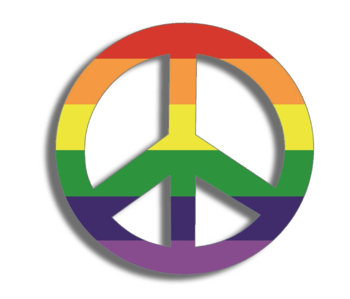 Rainbow Peace Sign - 3" x 3" Bumper Sticker- -  Decal Bumper Sticker-peace Bumper Sticker Car Magnet Rainbow Peace Sign-    Decal for carsliberal, peace, political