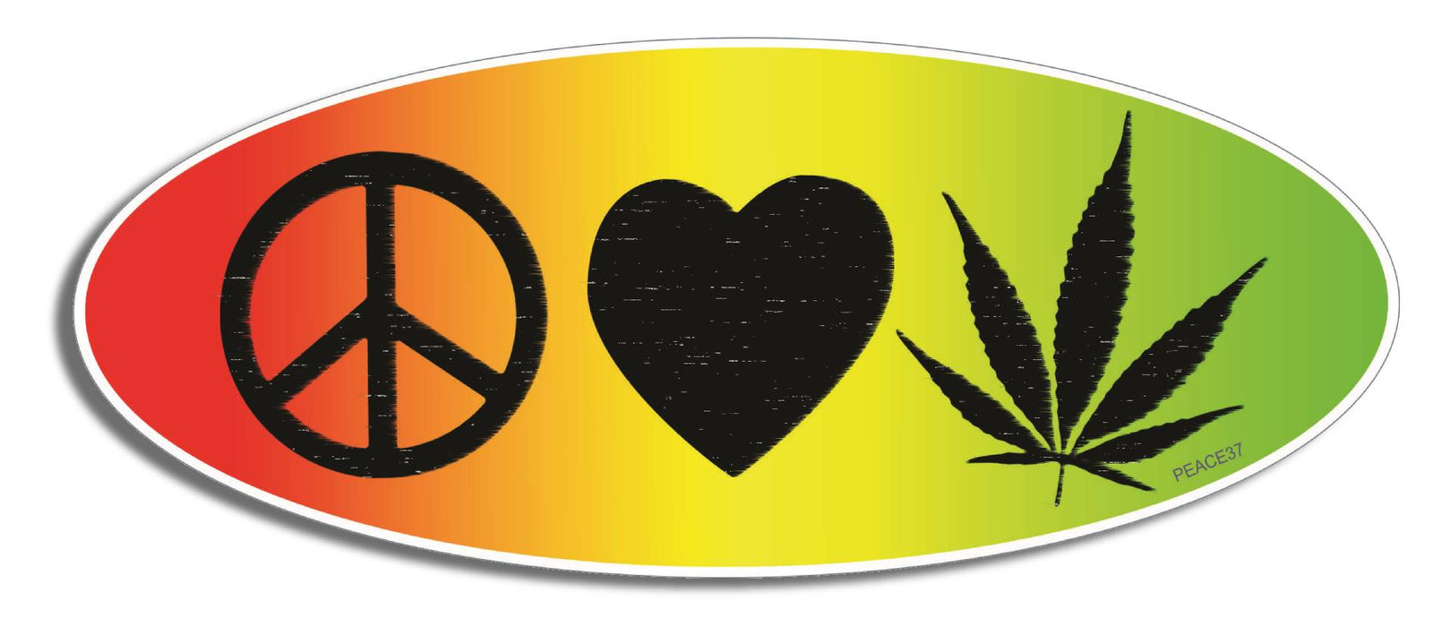 Peace, Love and Weed bumper Sticker- - 3" x 7.5" Bumper Sticker- -  Decal Bumper Sticker-peace Bumper Sticker Car Magnet Peace, Love and Weed  sticker-  Decal for carsliberal, peace, political