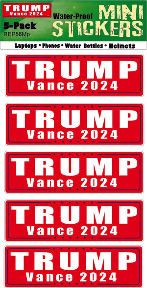 Trump / Pence 2024 Political Bumper Sticker, Mini Stickers, Car Magnet Humper Bumper