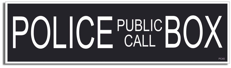 dr who Bumper Sticker Car Magnet Police Public Extra Large- Humper ...