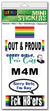 Pride Mini Stickers - Set Of 6 - Size 1" x 3" Each LGBT Stickers Humper Bumper