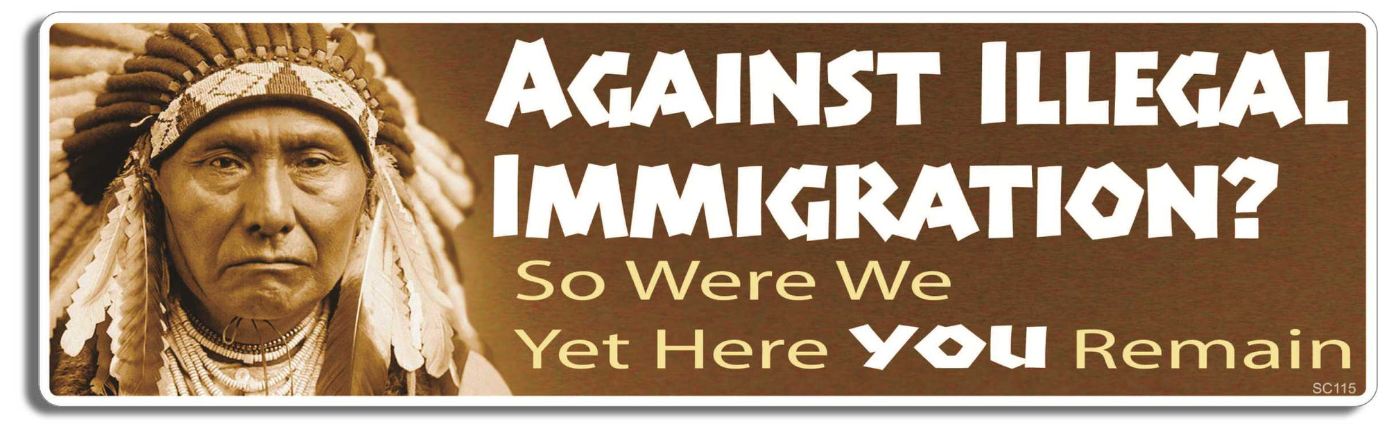 Against Illegal Immigration? So were we, yet here YOU remain - 3" x 10" Bumper Sticker--Car Magnet- -  Decal Bumper Sticker-political Bumper Sticker Car Magnet Against Illegal Immigration? So were-  Decal for carsconservative, liberal, Political