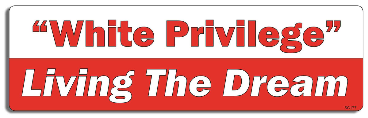 White Privilege, Living The Dream - 3" x 10" -  Decal Bumper Sticker-political Bumper Sticker Car Magnet White Privilege, Living The Dream-  Decal for cars funny bumper sticker, Politics, republican