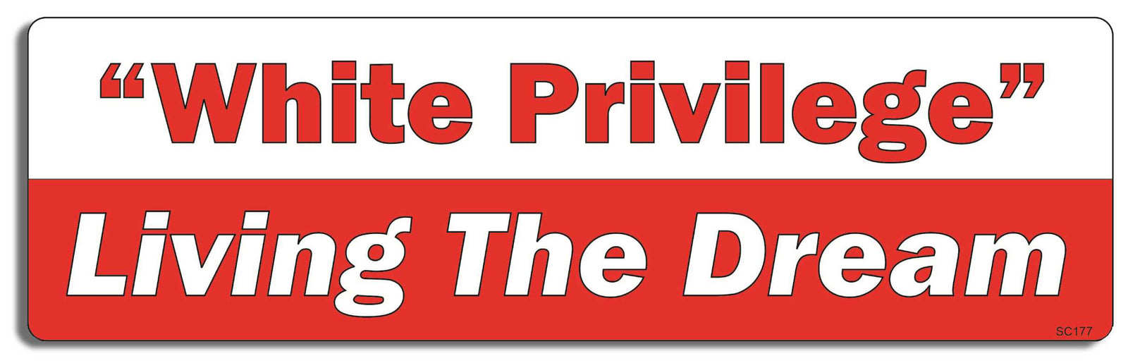 White Privilege, Living The Dream - 3" x 10" -  Decal Bumper Sticker-political Bumper Sticker Car Magnet White Privilege, Living The Dream-  Decal for cars funny bumper sticker, Politics, republican