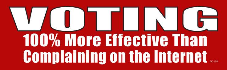 Voting, 100% More Effective Than Complaining On The Internet - 3" x 10" -  Decal Bumper Sticker-political Bumper Sticker Car Magnet Voting, 100% More Effective Than-  Decal for carsconservative, liberal, Political