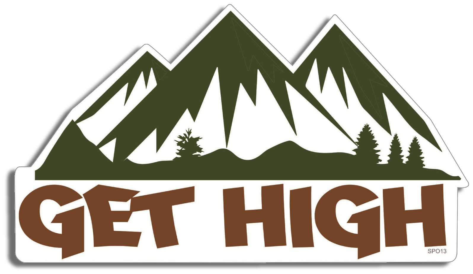 Get high -  3.25" x 5.75" -  Decal Bumper Sticker-sports Bumper Sticker Car Magnet Get high-  Decal for carsclimbing, hiking, hill waking, nature, outdoor, rock climbing, sports