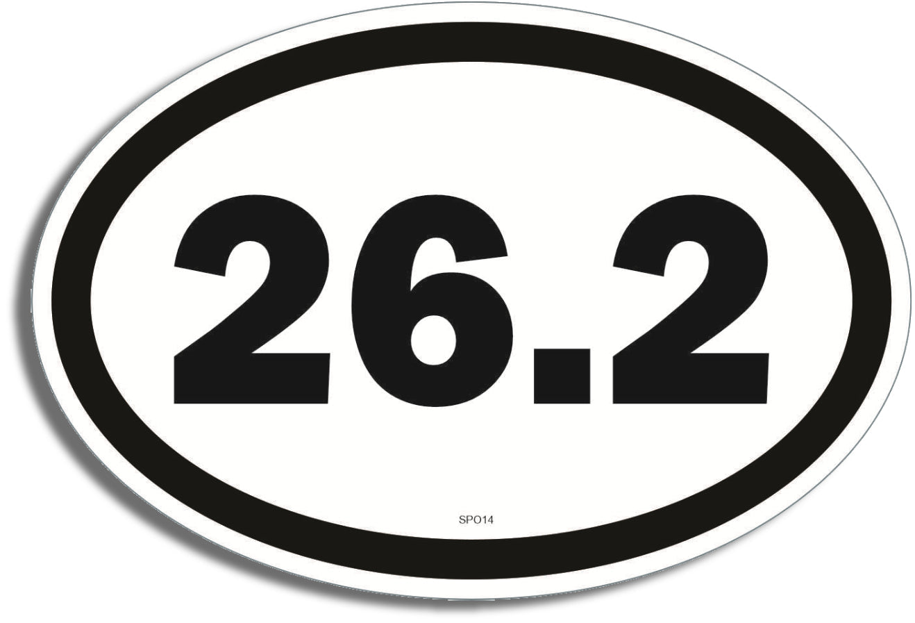 26.2 - Oval Marathon Runner  - Pick a Size - Bumper Sticker- -  Decal sports Bumper Sticker Car Magnet 26.2-Oval Marathon Runner -Pick-  Decal for carsjogging, runner, running