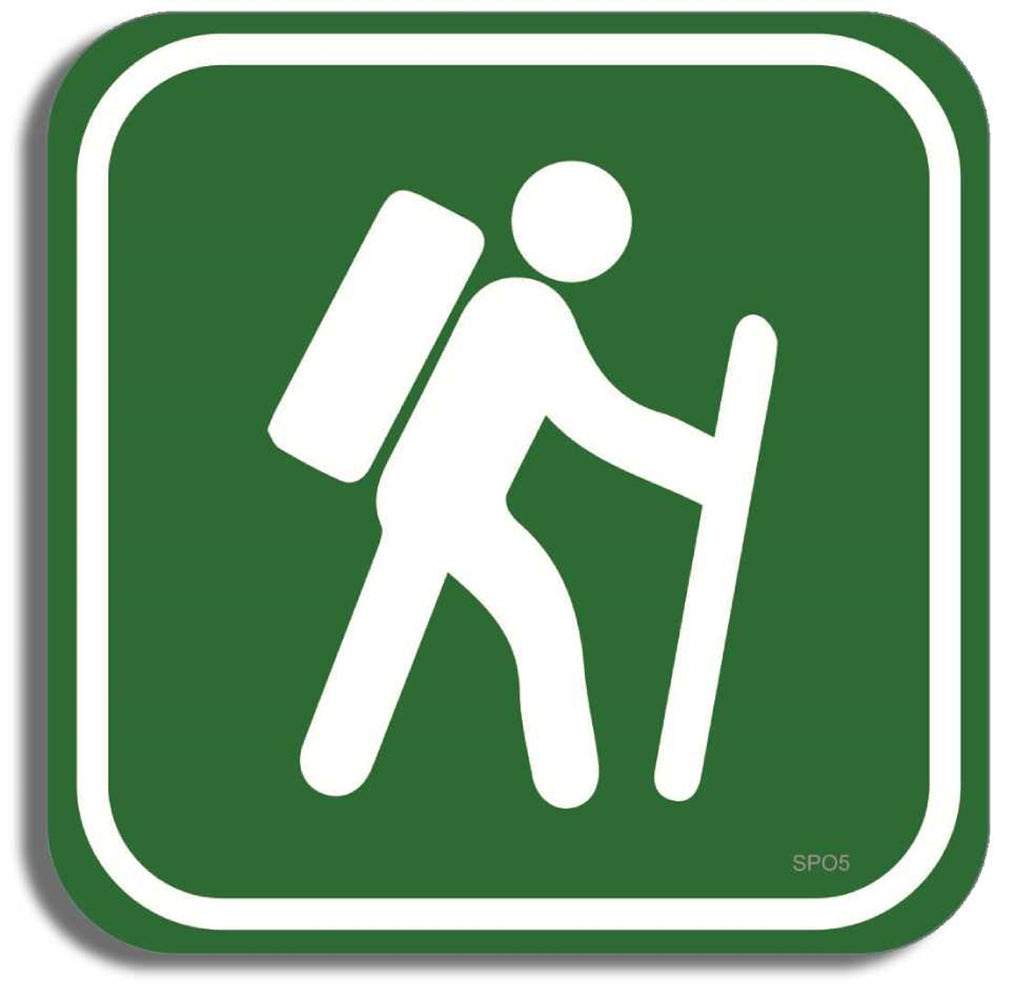 Hiking 3.5" x 3.5" Bumper Sticker- -  Decal Bumper Sticker-sports Bumper Sticker Car Magnet Hiking-   Decal for carsactivities, back packing, camping, hiker, hiking, nature, outdoors, sports, trecking