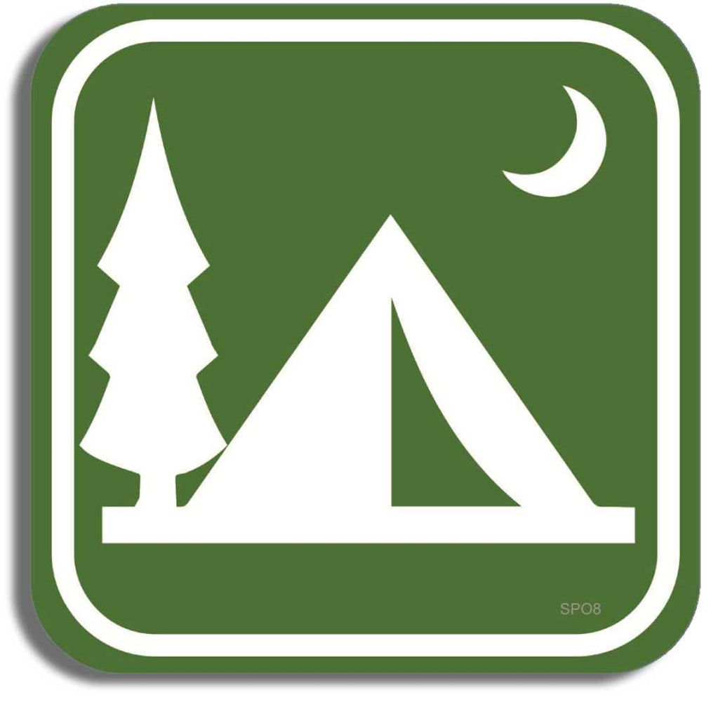 Camping 3.5" x 3.5" Bumper Sticker- -  Decal Bumper Sticker-sports Bumper Sticker Car Magnet Camping-   Decal for carsactivities, camping, nature, nature lover, outdoors, sports