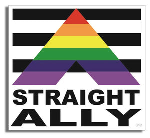 Straight Ally Flag - LGBT Bumper Sticker, Car Magnet Humper Bumper
