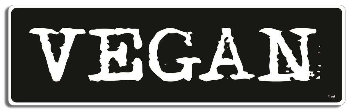Vegan - 3" x 10" Bumper Sticker--Car Magnet- -  Decal Bumper Sticker-vagetarian Bumper Sticker Car Magnet Vegan-    Decal for carsanimal rights, peta, vegan, vegetarian