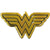 WONDER WOMAN Logo On Gold Metal Large Sized Sticker - Humper Bumper Emblem Sticker 