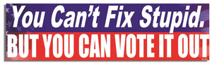 You Can't Fix Stupid, But You Can Vote It Out - Political Bumper Sticker, Car Magnet Humper Bumper