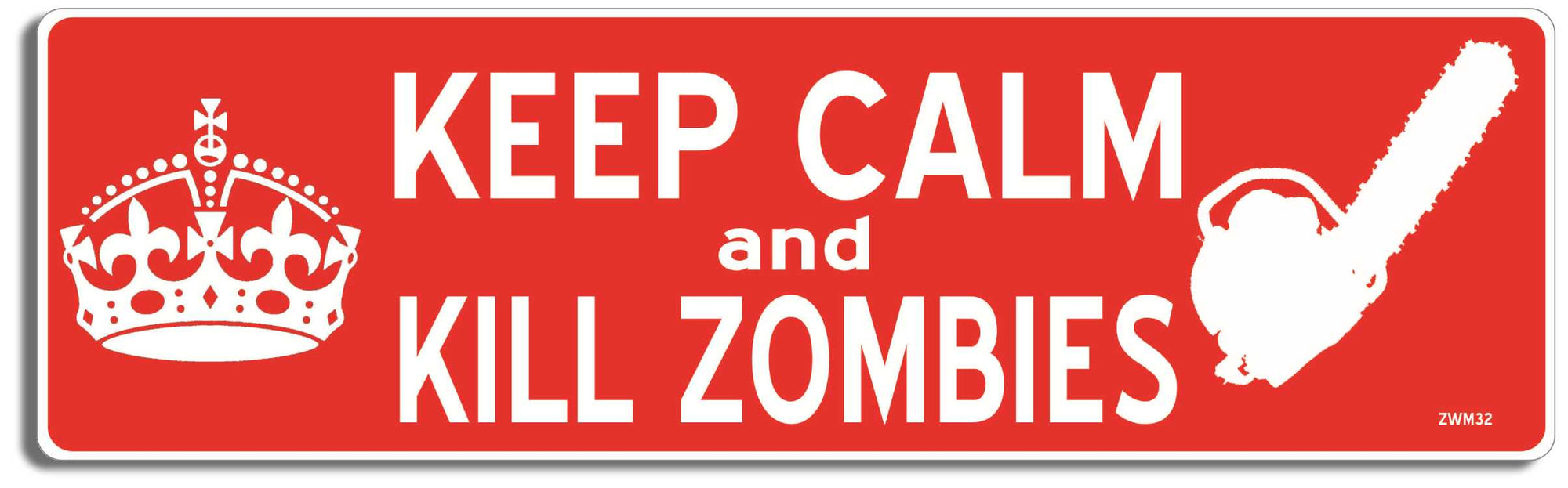 Keep Calm and Kill Zombies - 3" x 10" Bumper Sticker--Car Magnet- -  Decal Bumper Sticker-zombie Bumper Sticker Car Magnet Keep Calm and Kill Zombies-  Decal for carswalking dead, zombies