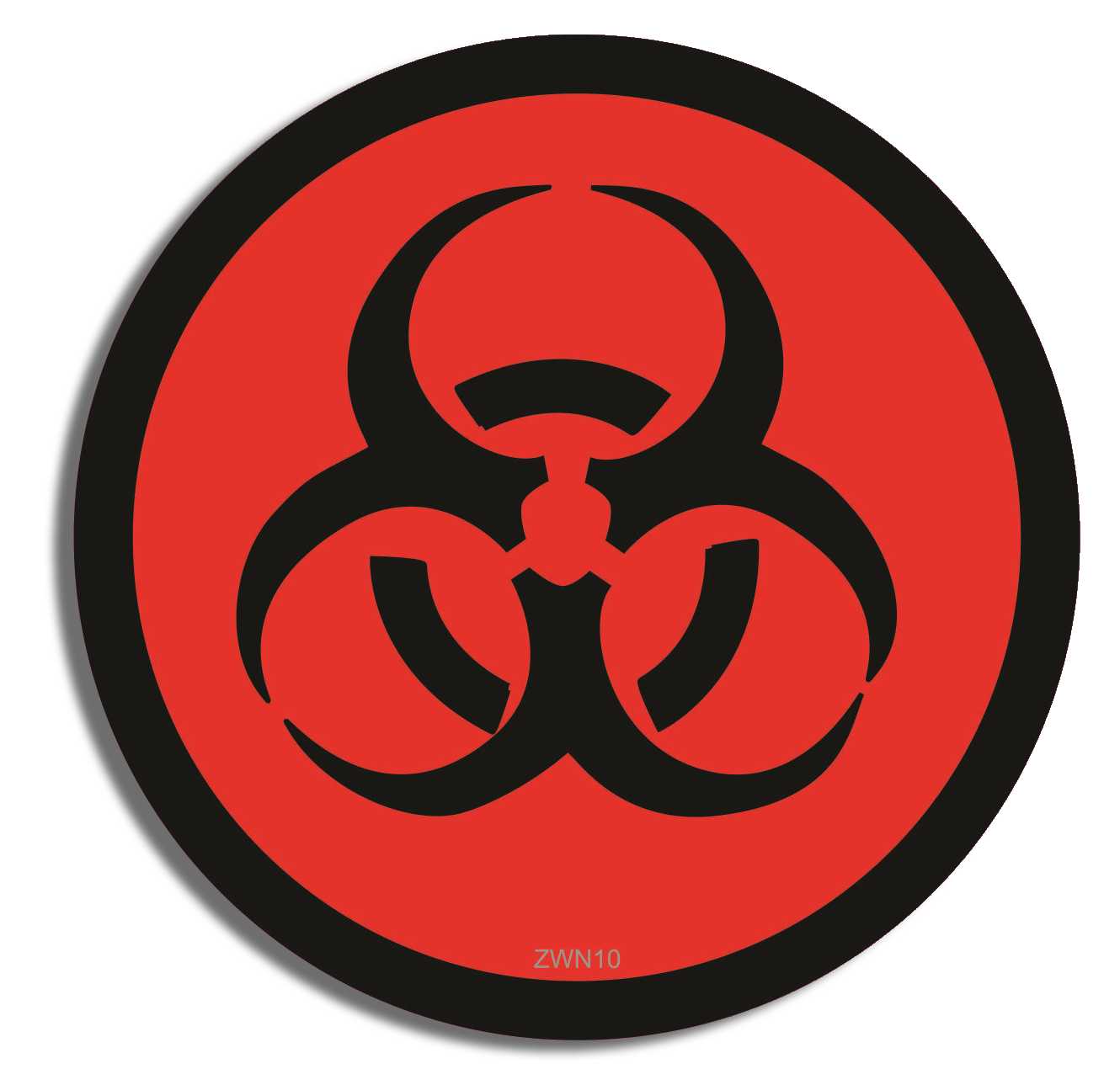 zombie Bumper Sticker Car Magnet Round Biohazard sticker (red)- Decal ...