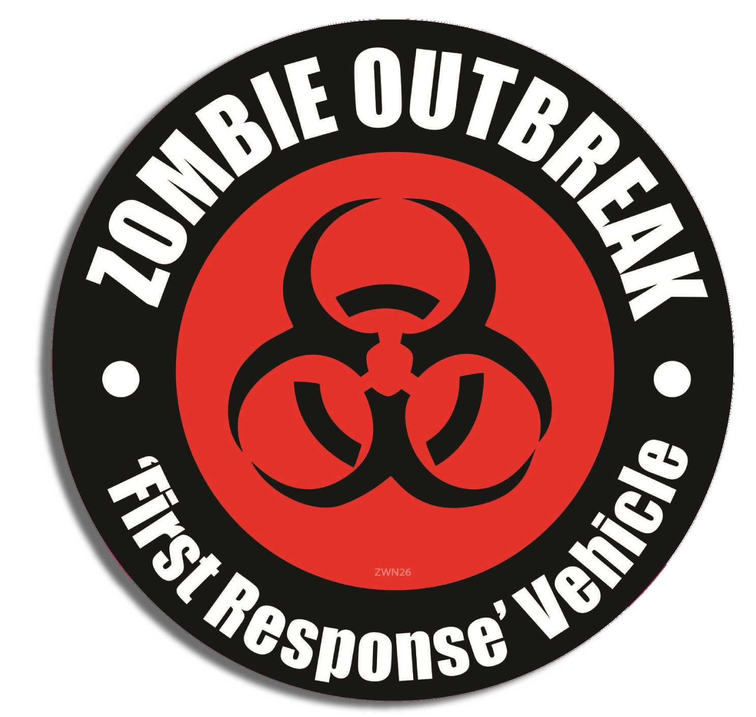 Zombie Outbreak First Response Vehicle - 5" x 5" Bumper Sticker- -  Decal Bumper Sticker-zombie Bumper Sticker Car Magnet Zombie Outbreak First Response Vehicle-  Decal for carswalking dead, zombies