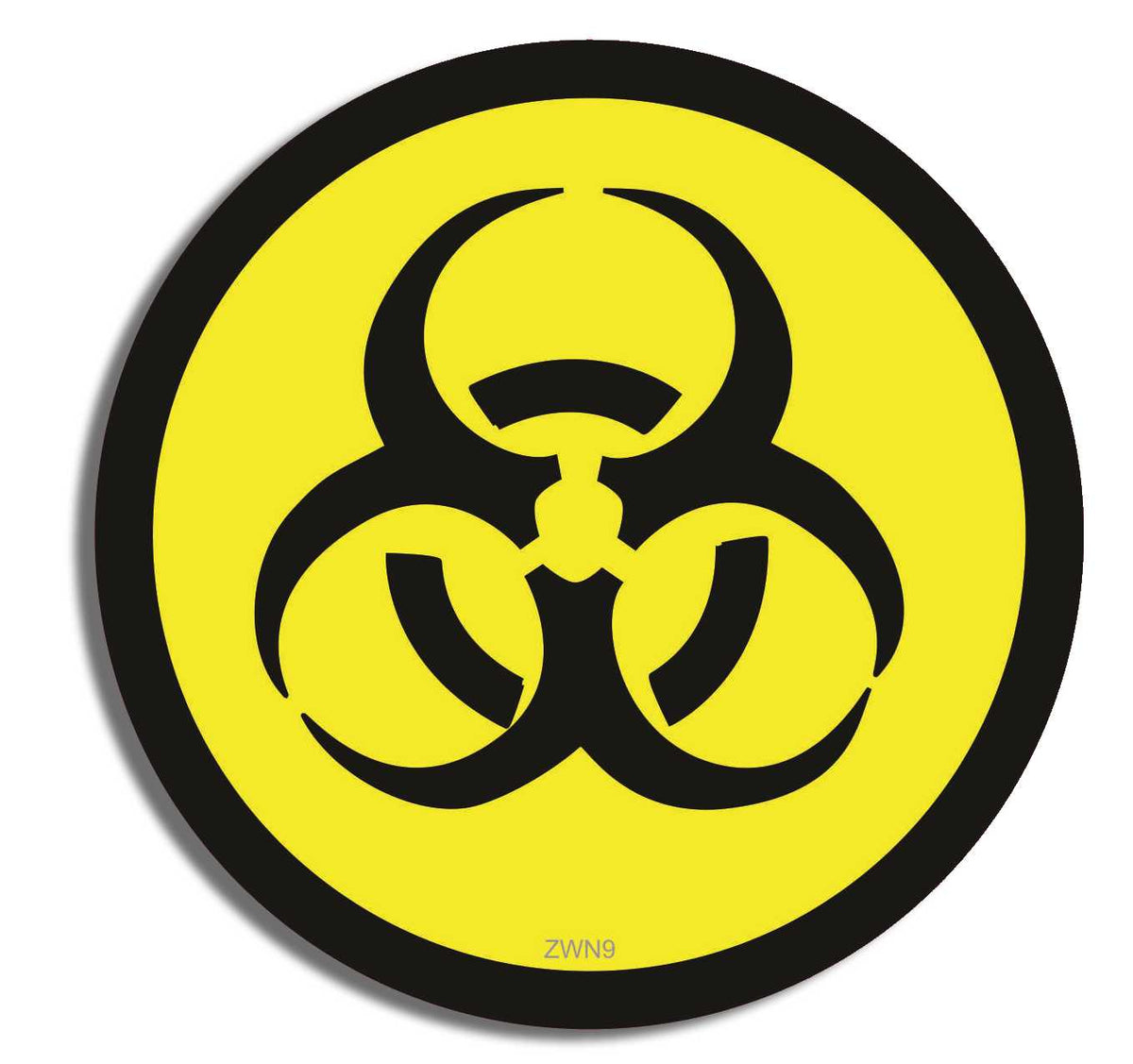 zombie Bumper Sticker Car Magnet Round Biohazard sticker (yellow ...