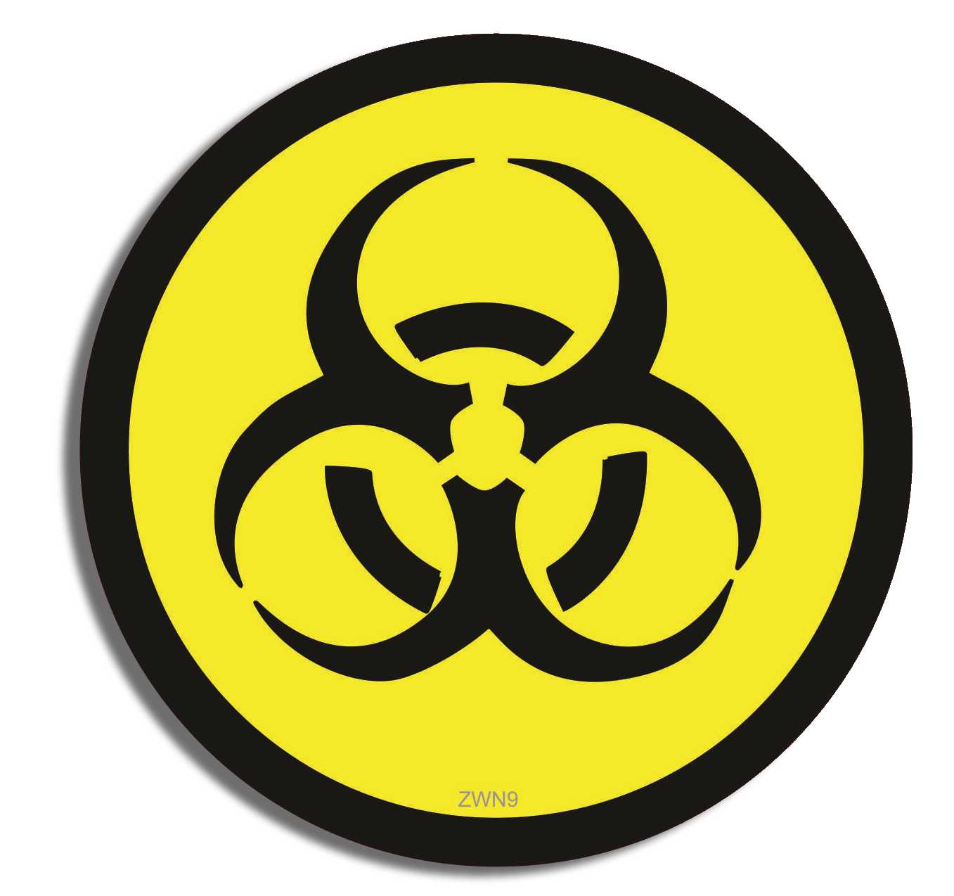 Round Biohazard Sticker- (yellow) - 4" x 4" Bumper Sticker- -  Decal Bumper Sticker-zombie Bumper Sticker Car Magnet Round Biohazard sticker (yellow)-  Decal for carshalloween, radioactive, walking dead, zombies