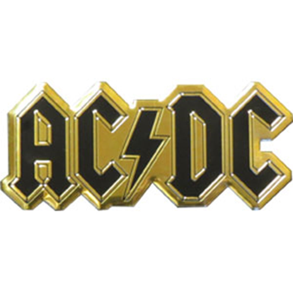 Emblem Sticker AC/DC Logo Gold Metal Large Sized Sticker - Humper Bumper