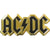 AC/DC Logo Gold Metal Large Sized Sticker - Humper Bumper Emblem Sticker 