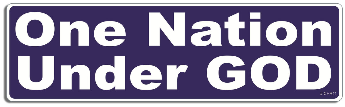 One nation under God - 3" x 10" Bumper Sticker--Car Magnet- -  Bumper Sticker- Bumper Sticker-Christian Bumper Sticker Car Magnet Sticker One nation under God  Decal for carschristian, church, faith, jesus, pray, Religion