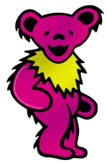 Grateful Dead Pink Bear Glitter Sticker