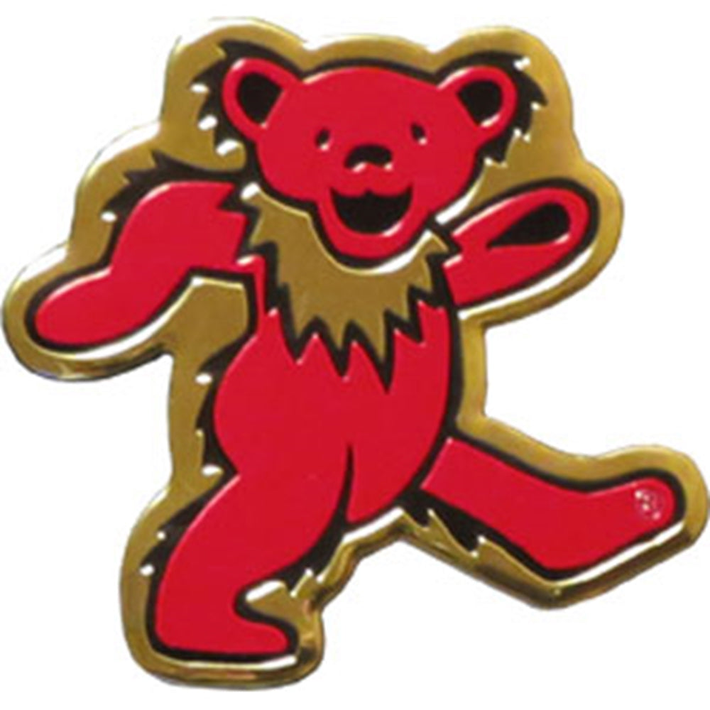 GRATEFUL DEAD Red Bear Gold Metal Large Sized Sticker - Humper Bumper Sticker 