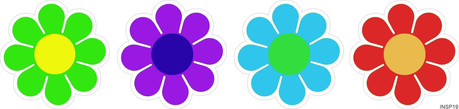 Flower Power Set Of 4 Flower Pedals - Inspirational Bumper Stickers