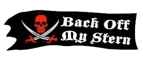 Back off my stern - 3" x 10" Bumper Sticker - Humper Bumper Decal Bumper Sticker