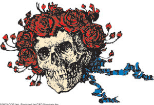 GRATEFUL DEAD Skull Roses Sticker - Humper Bumper Sticker 