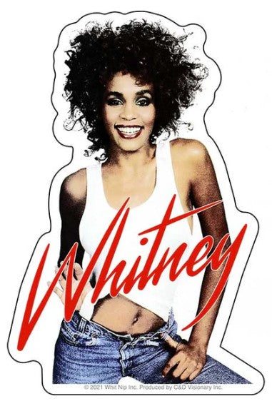 Whitney Houston Denim Pose Sticker