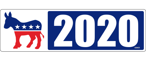 Democrat 2020 - 3" x 10" Bumper Sticker--Car Magnet- -  Decal Bumper Sticker-liberal Bumper Sticker Car Magnet Democrat 2020-  -  Decal for cars2020, anti trump, campaign, democrat, election