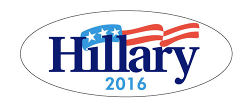 Hillary 2016 (Oval)  bumper Sticker- - 3" x 8" Bumper Sticker--Car Magnet- -  Decal Bumper Sticker-liberal Bumper Sticker Car Magnet Hillary 2016 (Oval)-  Decal for carsanti gop, anti republican, democrat, liberal, Politics