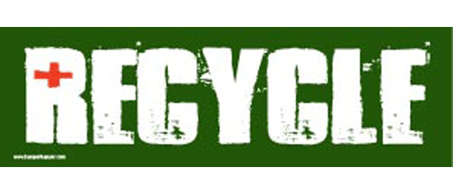Recycle - 3" x 10" Bumper Sticker--Car Magnet- -  Decal Bumper Sticker-Recycle - 3" x 10" Bumper Sticker/Magnet - environment, environmental, liberal, political