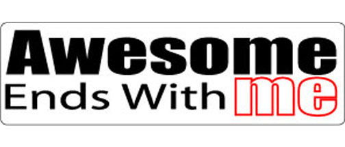 Awesome ends with ME - 3" x 10" Bumper Sticker--Car Magnet- -  Decal Bumper Sticker-funny Bumper Sticker Car Magnet Awesome ends with ME-   Decal for cars funny, funny quote, funny saying